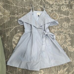 Light blue linen wrap dress from Anthro size S